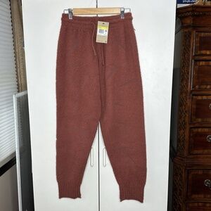 Nike Phoenix Cozy Boucle Knit High-Rise Pants Brown Sz S/M FZ1703-218 NEW